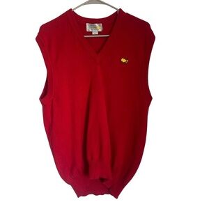 Masters Augusta National Golf Red Knit Sweater Vest Men's Size Large